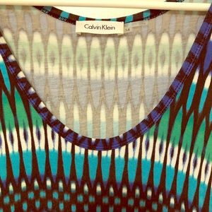 Blue, green, black maxi dress